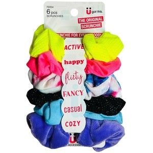 Scunci Hair Accessory The Original Scrunchie For Every Mood - Multicolor 6 Piece
